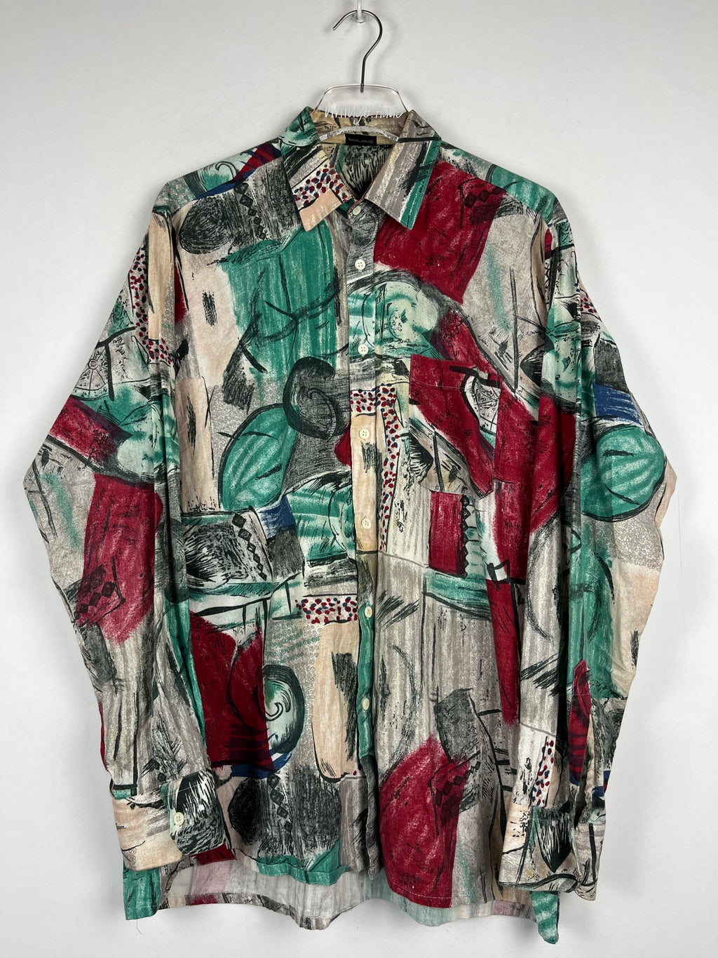 Vintage Crazy Pattern Baumwollhemd (L)