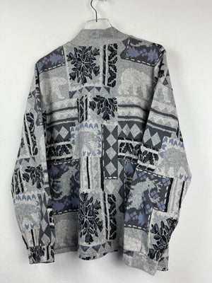 Vintage Fleece / Baumwoll Half-Zip Sweater (M-L)