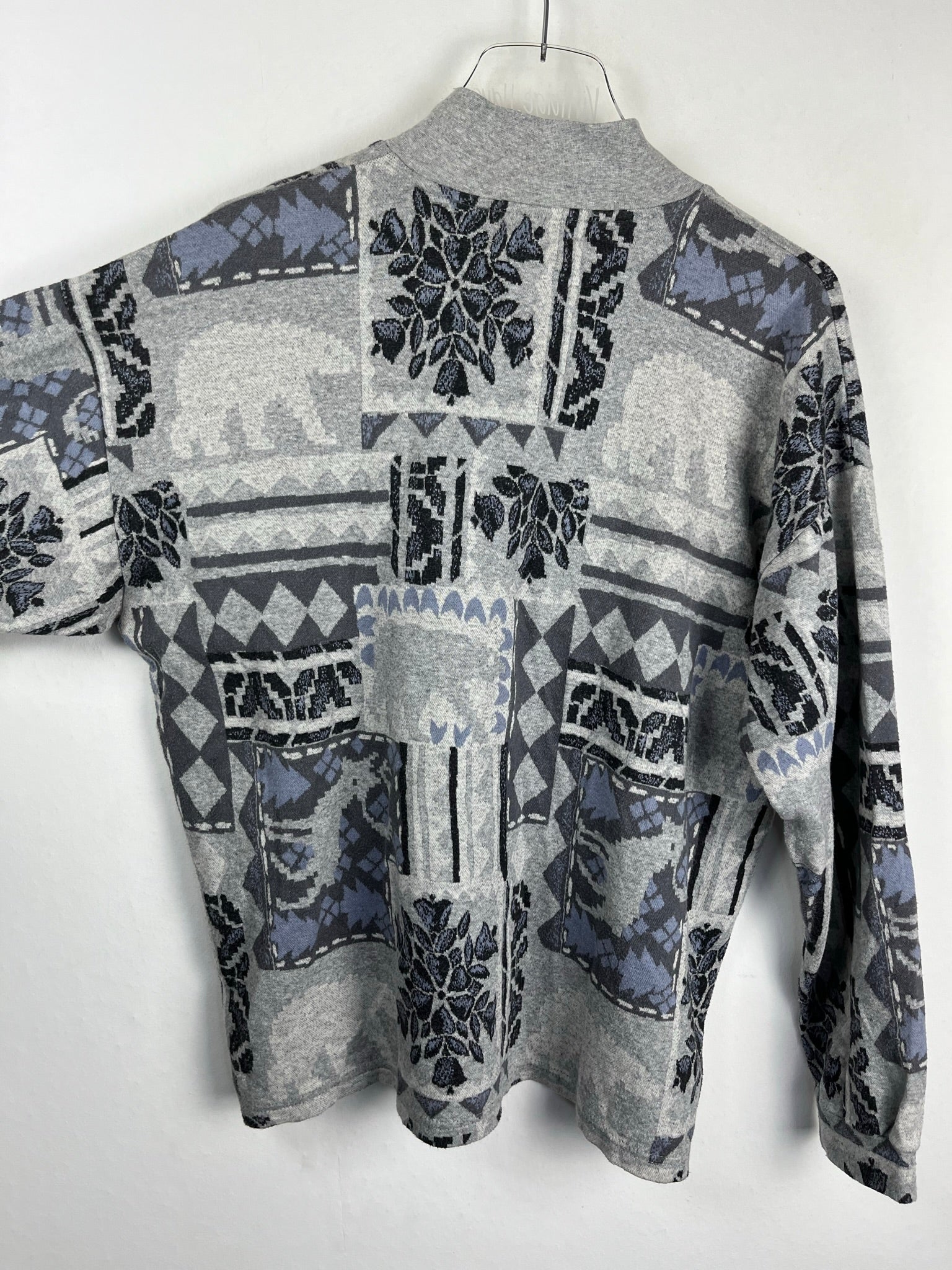 Vintage Fleece / Baumwoll Half-Zip Sweater (M-L)