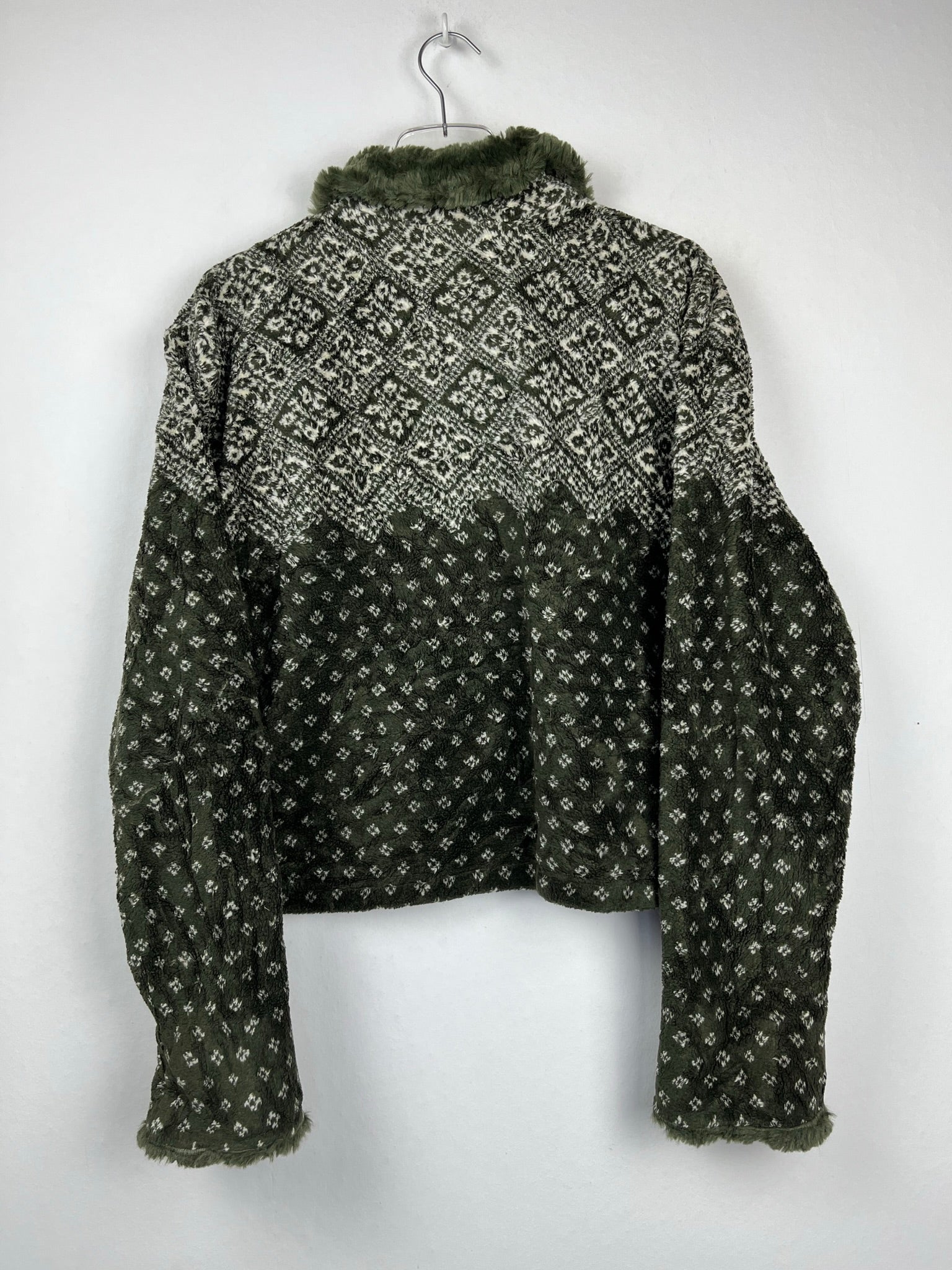 Vintage Fleece Sweatshirtjacke (L Frauen)