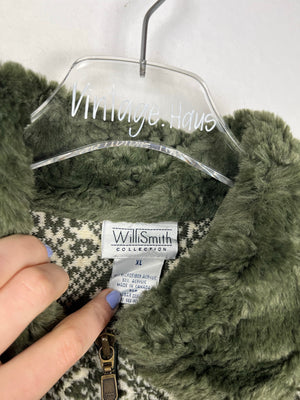 Vintage Fleece Sweatshirtjacke (L Frauen)