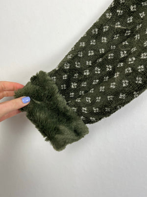 Vintage Fleece Sweatshirtjacke (L Frauen)
