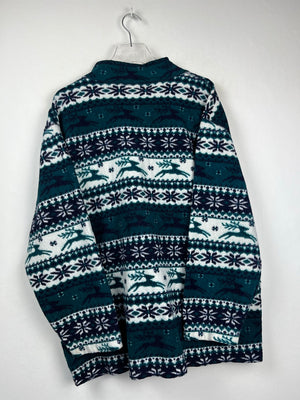 Vintage Fleece Sweatshirtjacke (XL)
