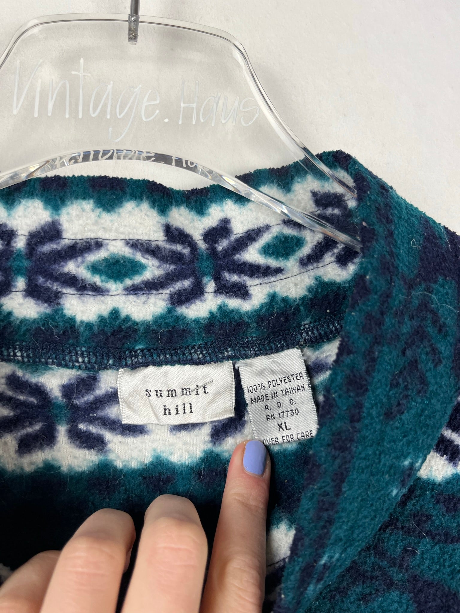 Vintage Fleece Sweatshirtjacke (XL)