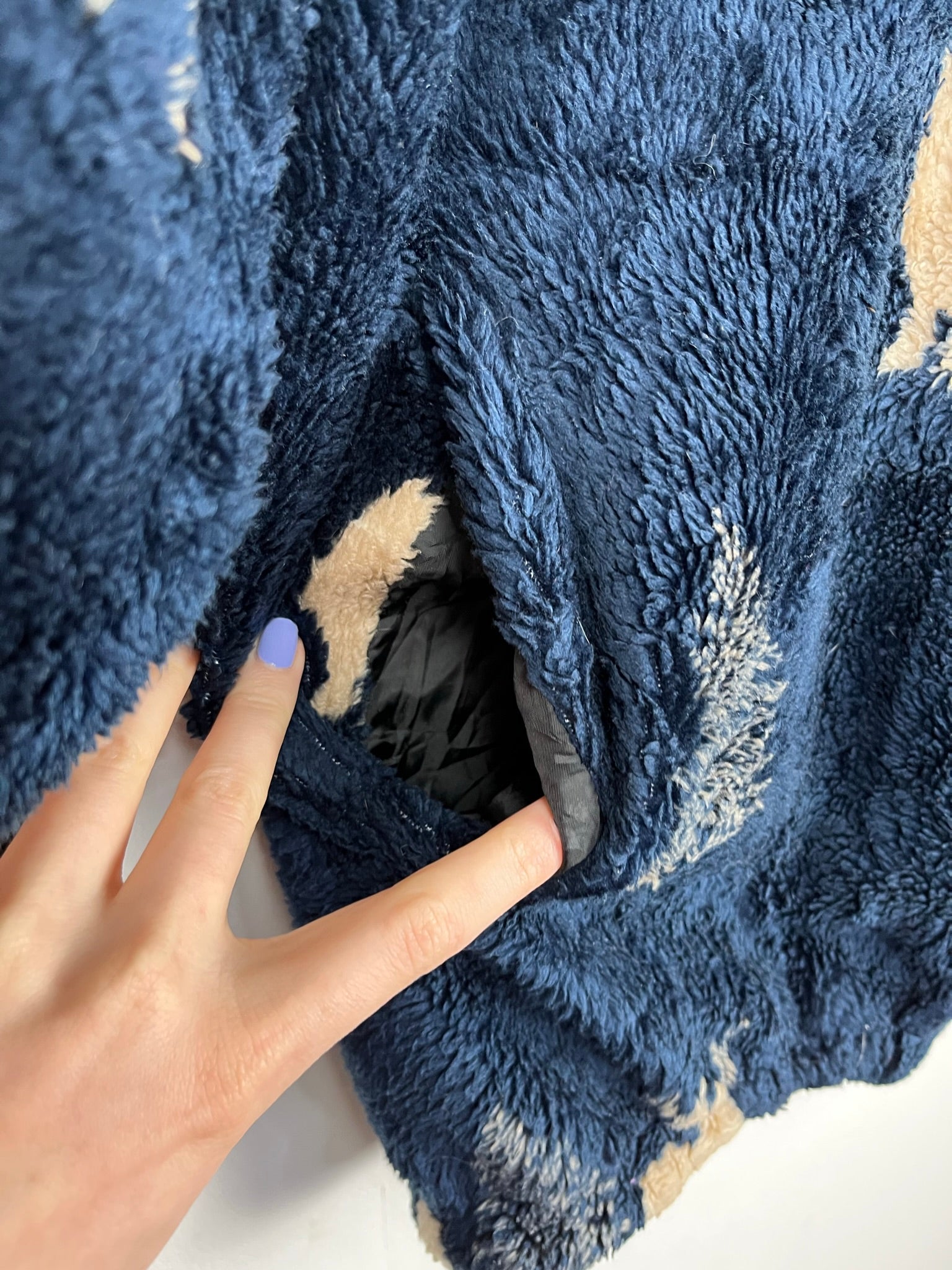 Vintage Fleece Jacke mit Sherpa (M)