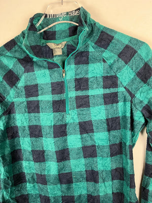 Vintage dünner Fleece Half-Zip Sweater (S Frauen)