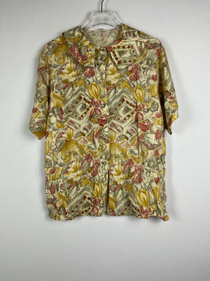 Vintage Bluse mit langem Kragen (M)