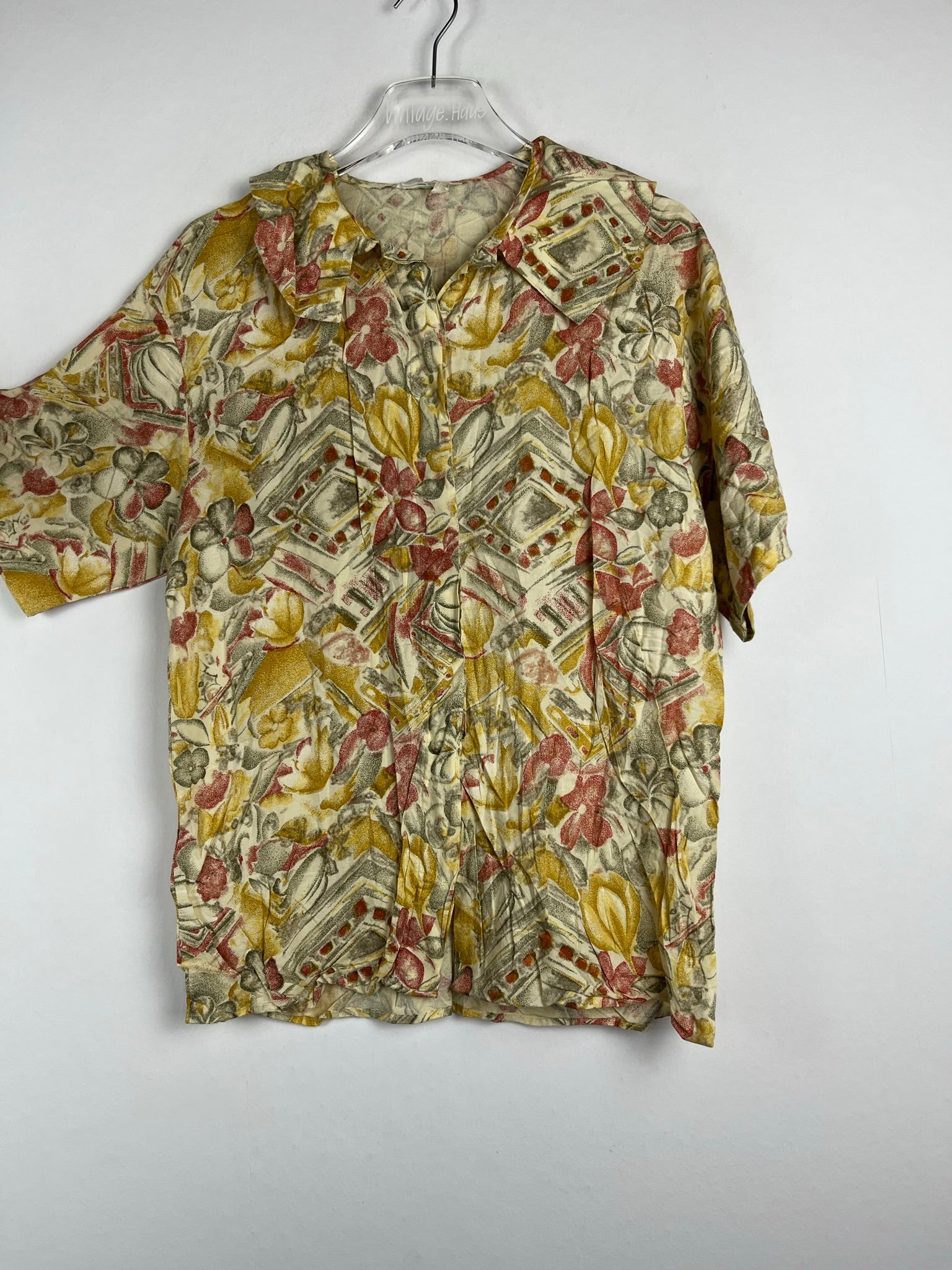 Vintage Bluse mit langem Kragen (M)