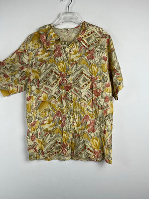Vintage Bluse mit langem Kragen (M)