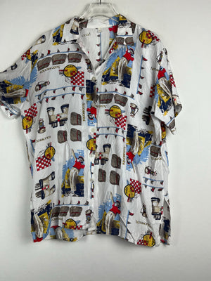 Vintage Crazy Pattern Hemd (L)