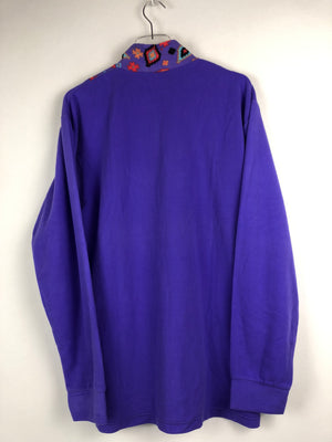Vintage dünner Fleece Half-Half Zip Sweater (S)