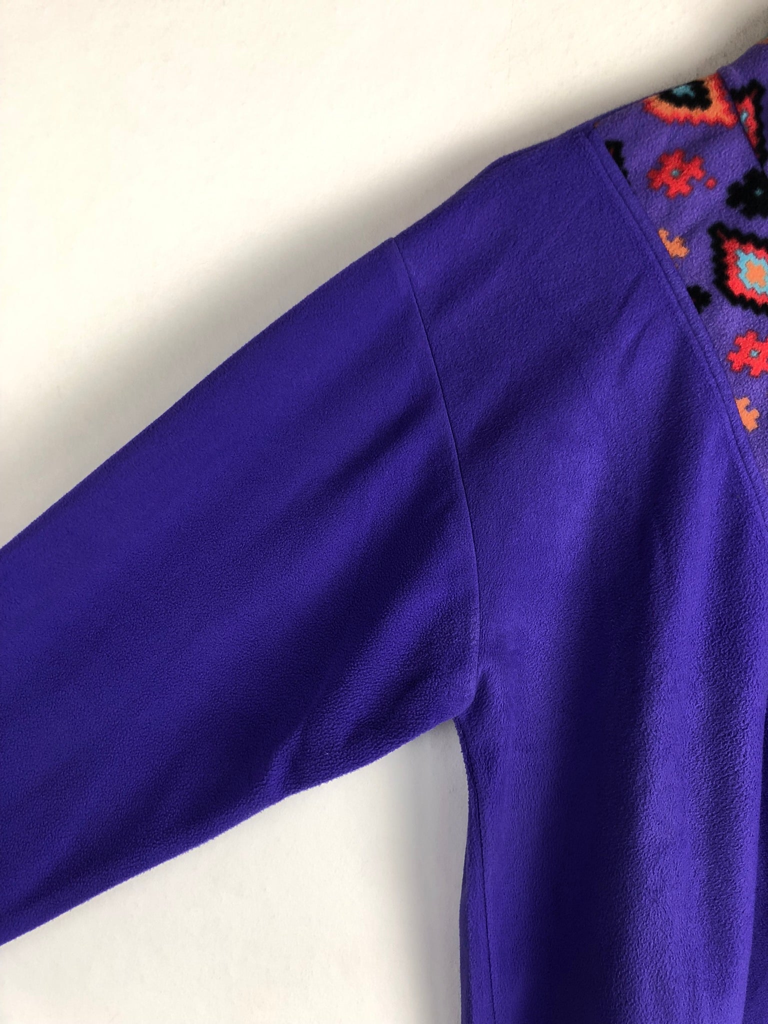 Vintage dünner Fleece Half-Half Zip Sweater (S)
