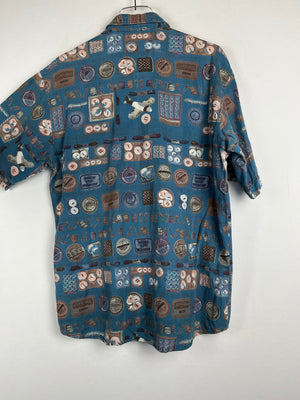 Vintage Crazy Pattern Baumwollhemd (M)