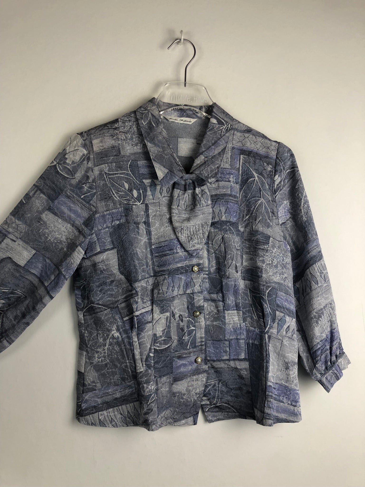 Vintage Bluse mit Schulterpolster (S)