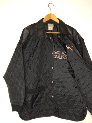 Vintage Adidas Streetball Steppjacke mit Lederapplikation (L)