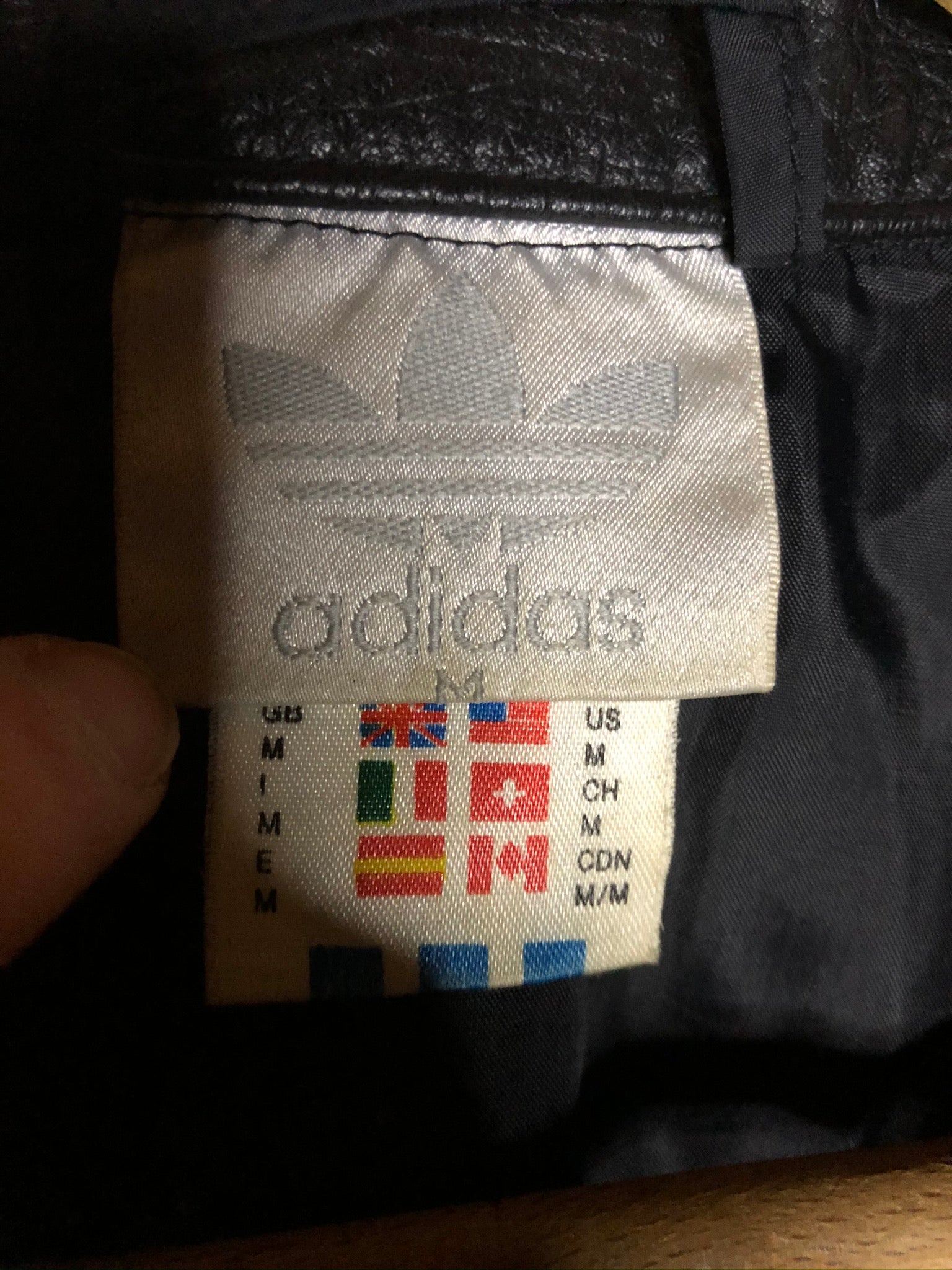 Vintage Adidas Streetball Steppjacke mit Lederapplikation (L)