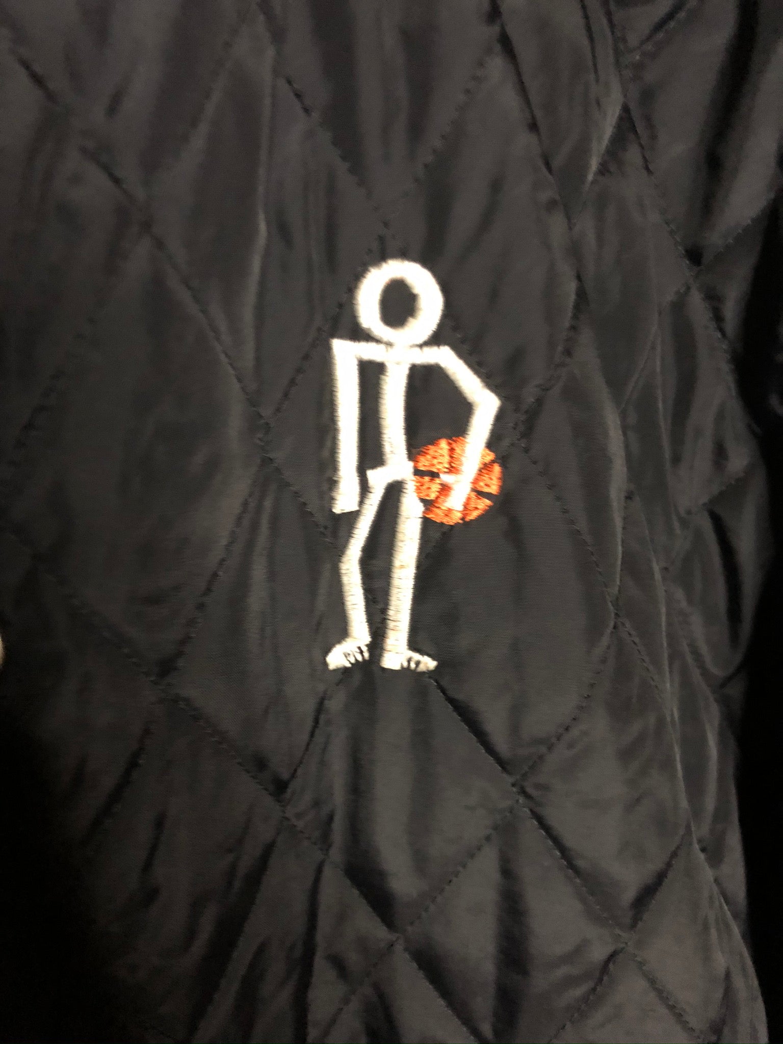 Vintage Adidas Streetball Steppjacke mit Lederapplikation (L)