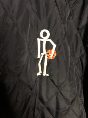 Vintage Adidas Streetball Steppjacke mit Lederapplikation (L)