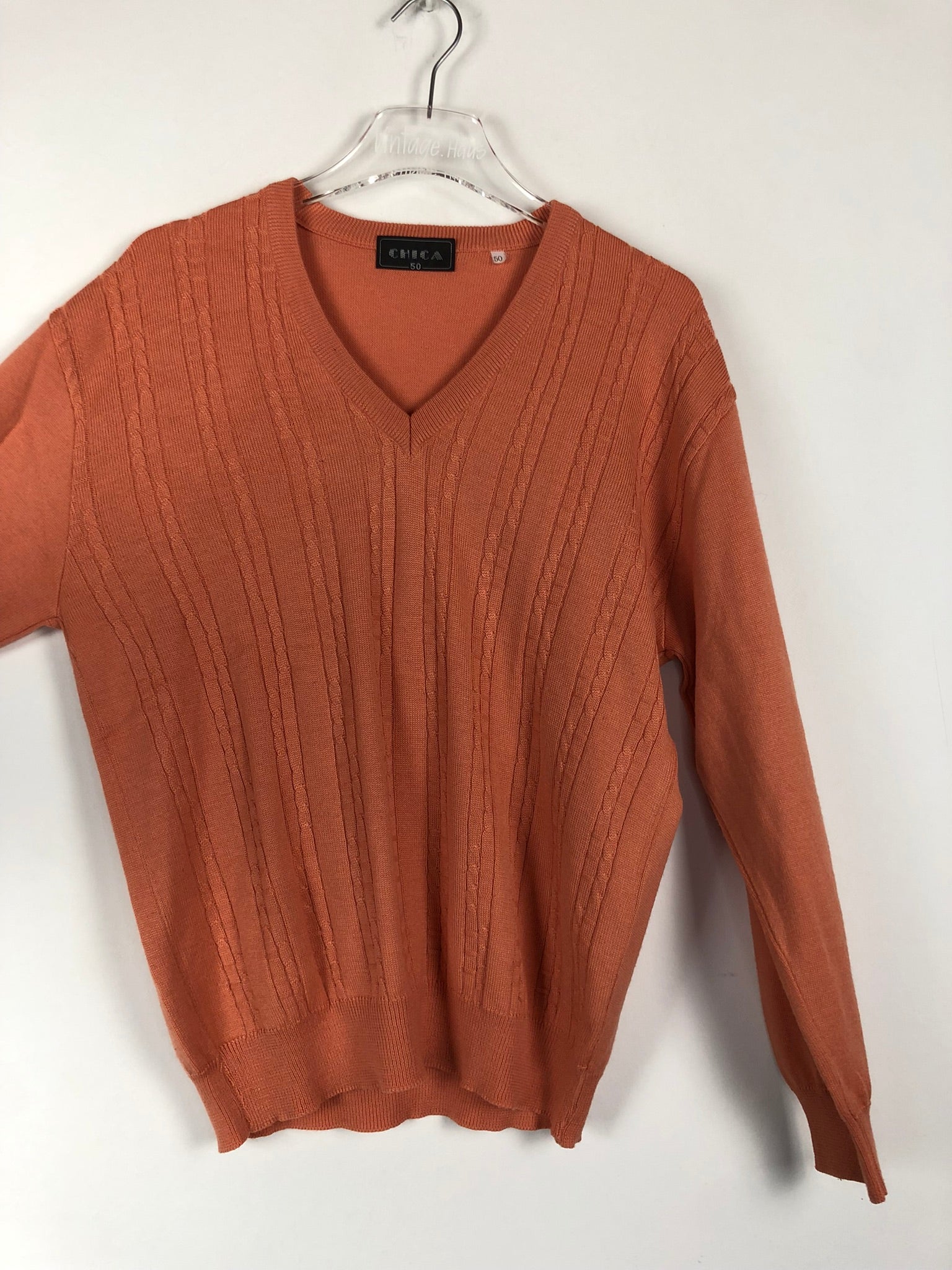 Vintage V-Neck Sweater (M)