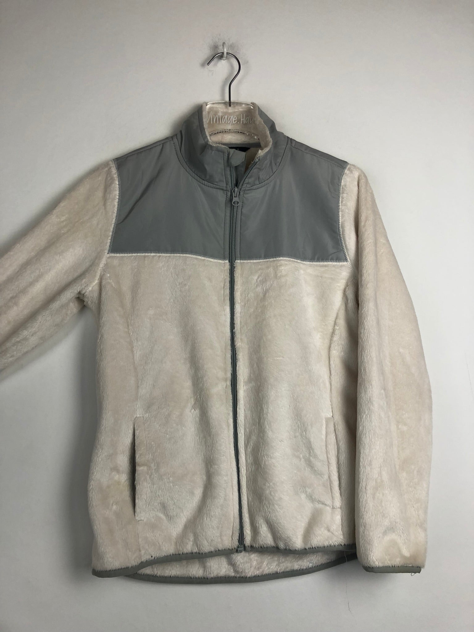 Vintage Teddy Fleece Sweatshirtjacke (S)