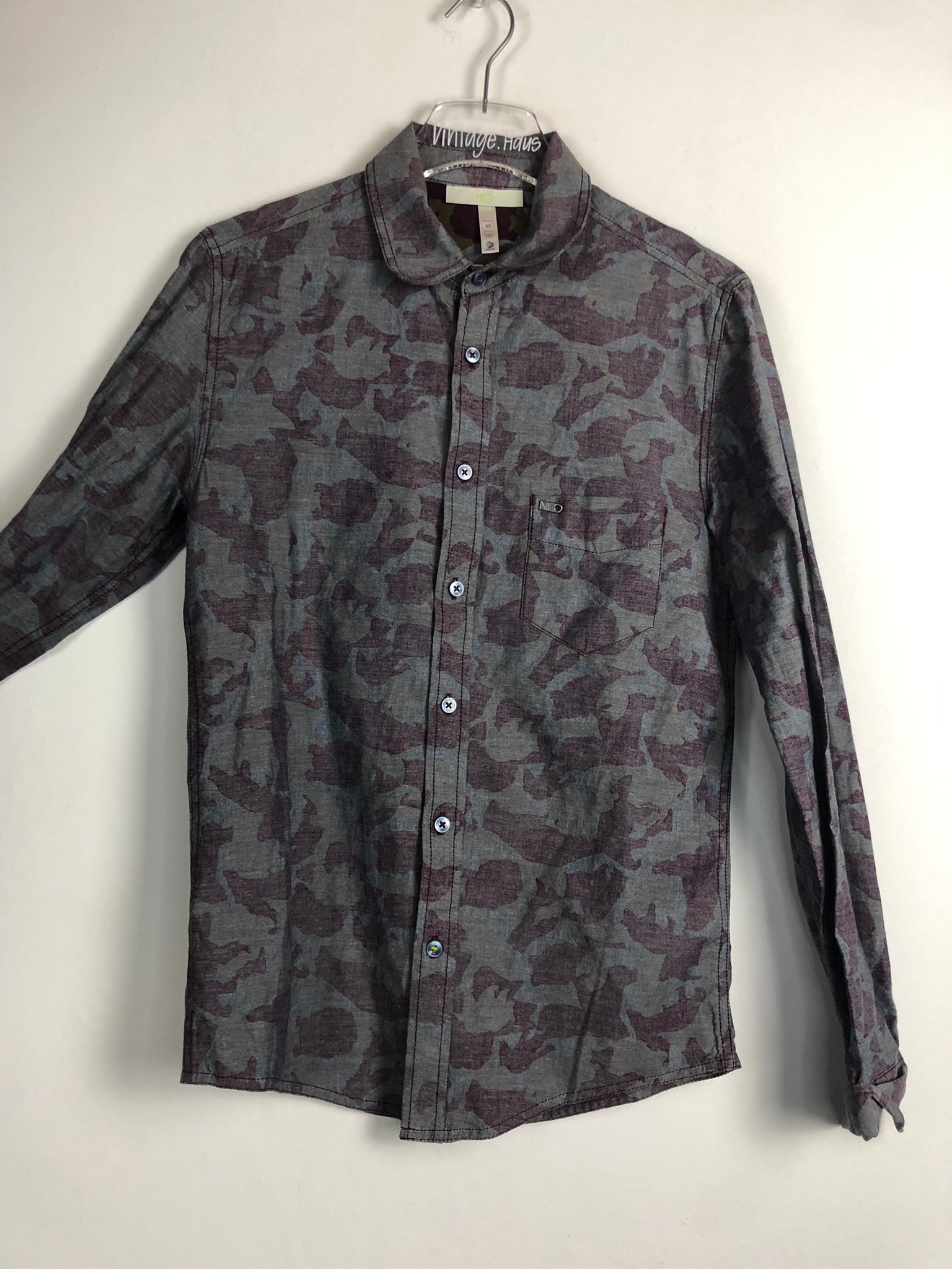 Vintage Crazy Pattern Hemd (XS)
