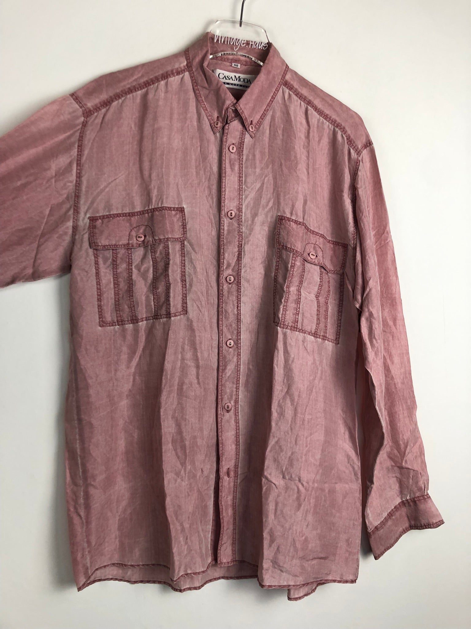 Vintage Seiden Hemd (M-L)