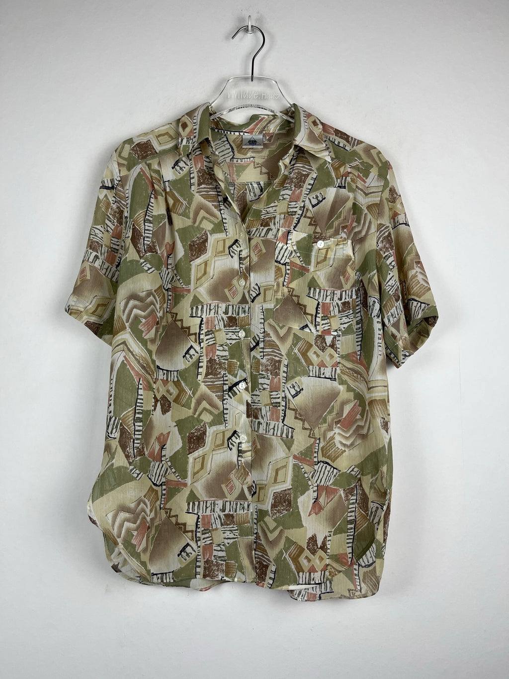 Vintage Crazy Pattern Polyester Hemd (S)