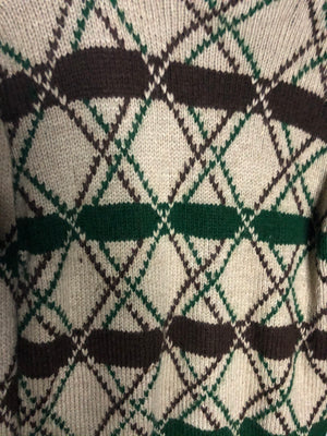 Vintage Pullover mit tollem Muster (S)