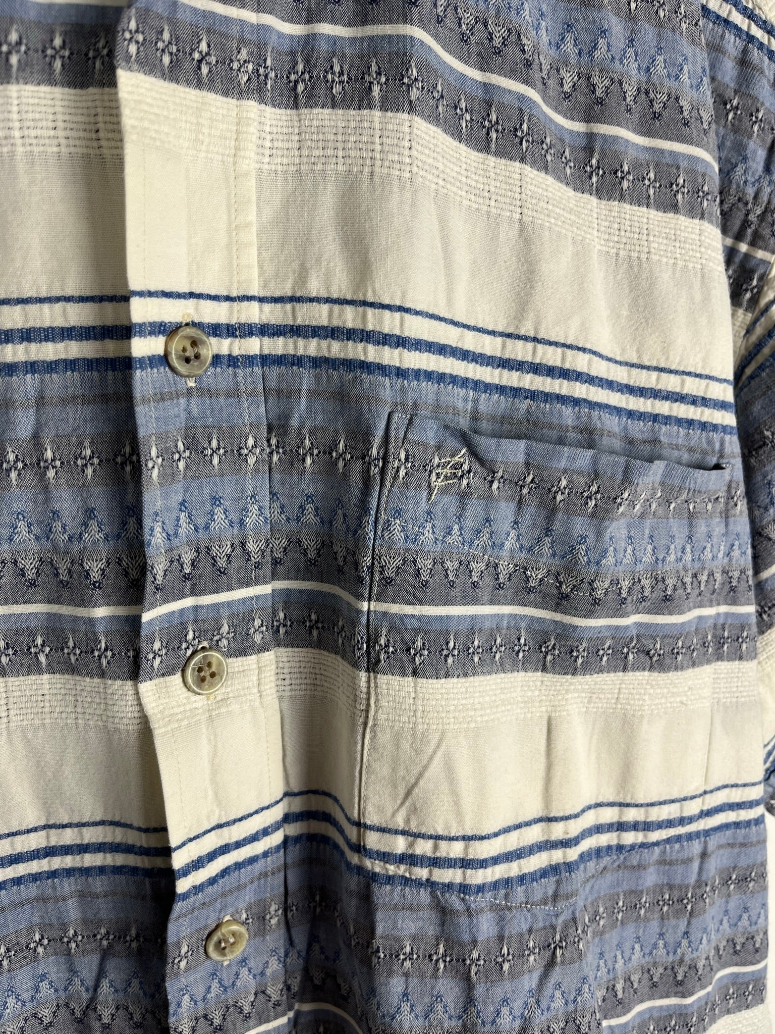 Vintage Crazy Pattern Baumwoll Hemd (L)