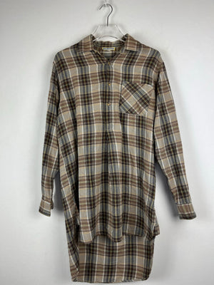 Vintage Half-Zip Flanell Hemd (L)