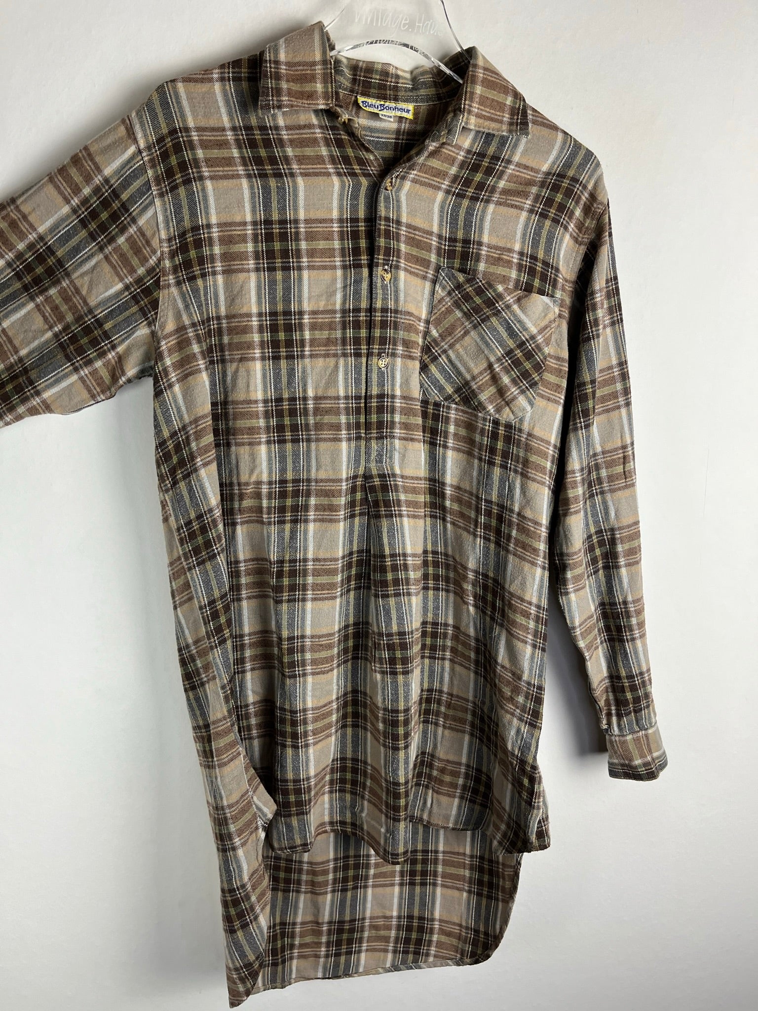 Vintage Half-Zip Flanell Hemd (L)