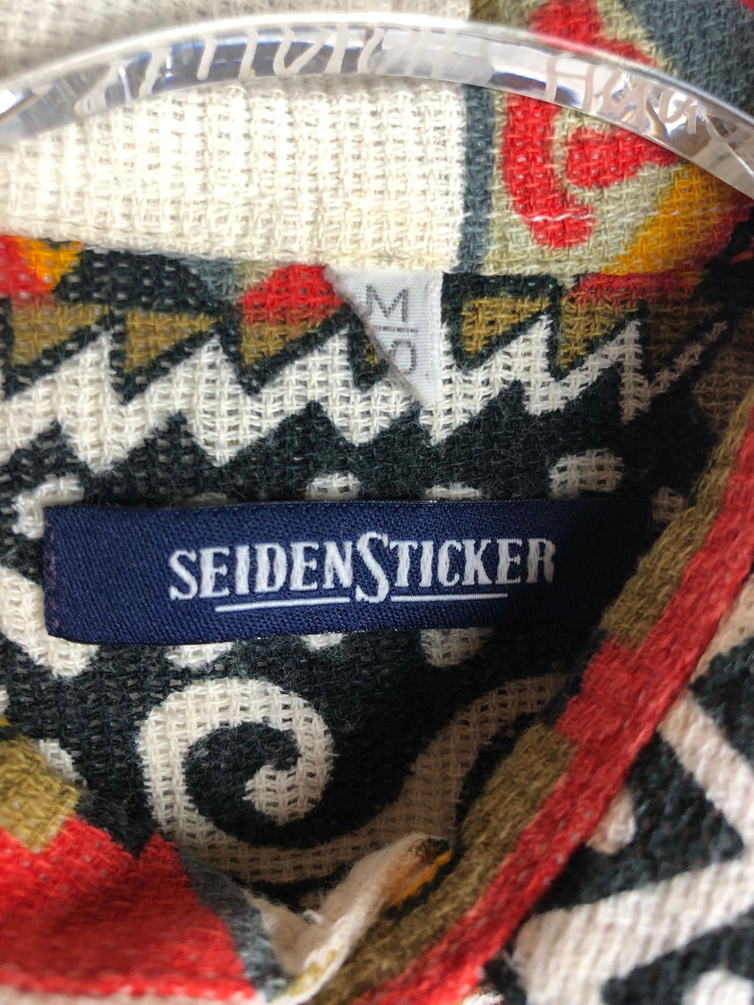 Vintage Crazy Pattern Seidensticker Baumwollhemd (M)