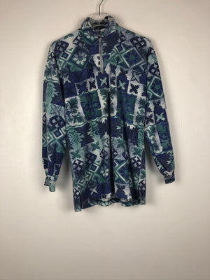 Vintage dünner Fleece Half-Zip Sweater (M)