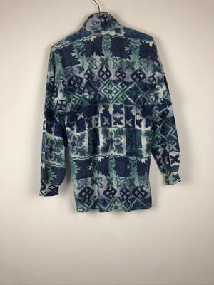 Vintage dünner Fleece Half-Zip Sweater (M)