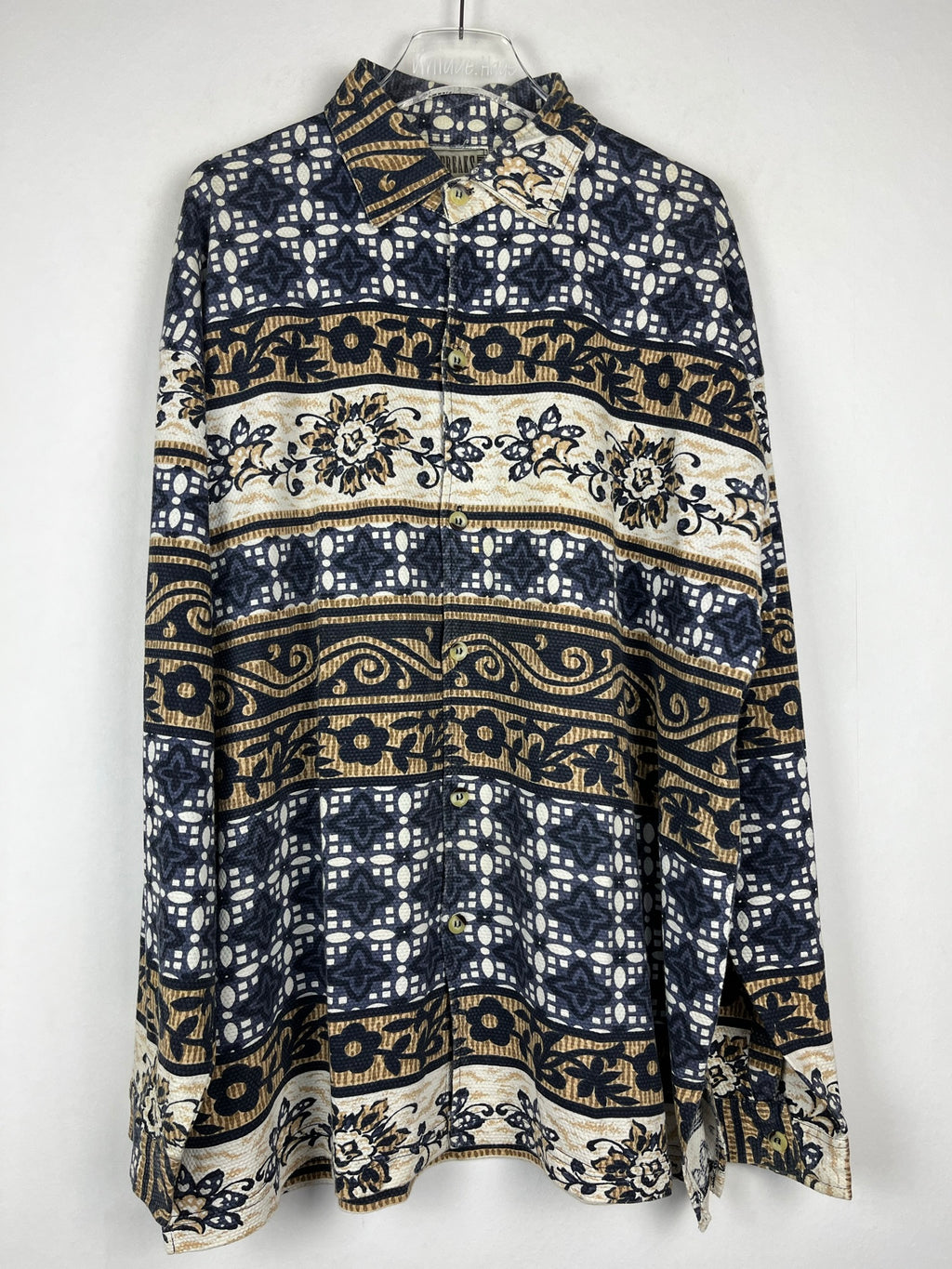 Vintage Crazy Pattern Baumwollhemd (XL)