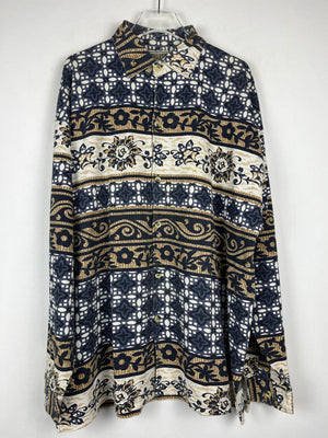 Vintage Crazy Pattern Baumwollhemd (XL)