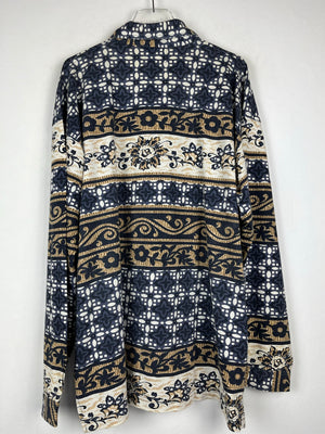 Vintage Crazy Pattern Baumwollhemd (XL)