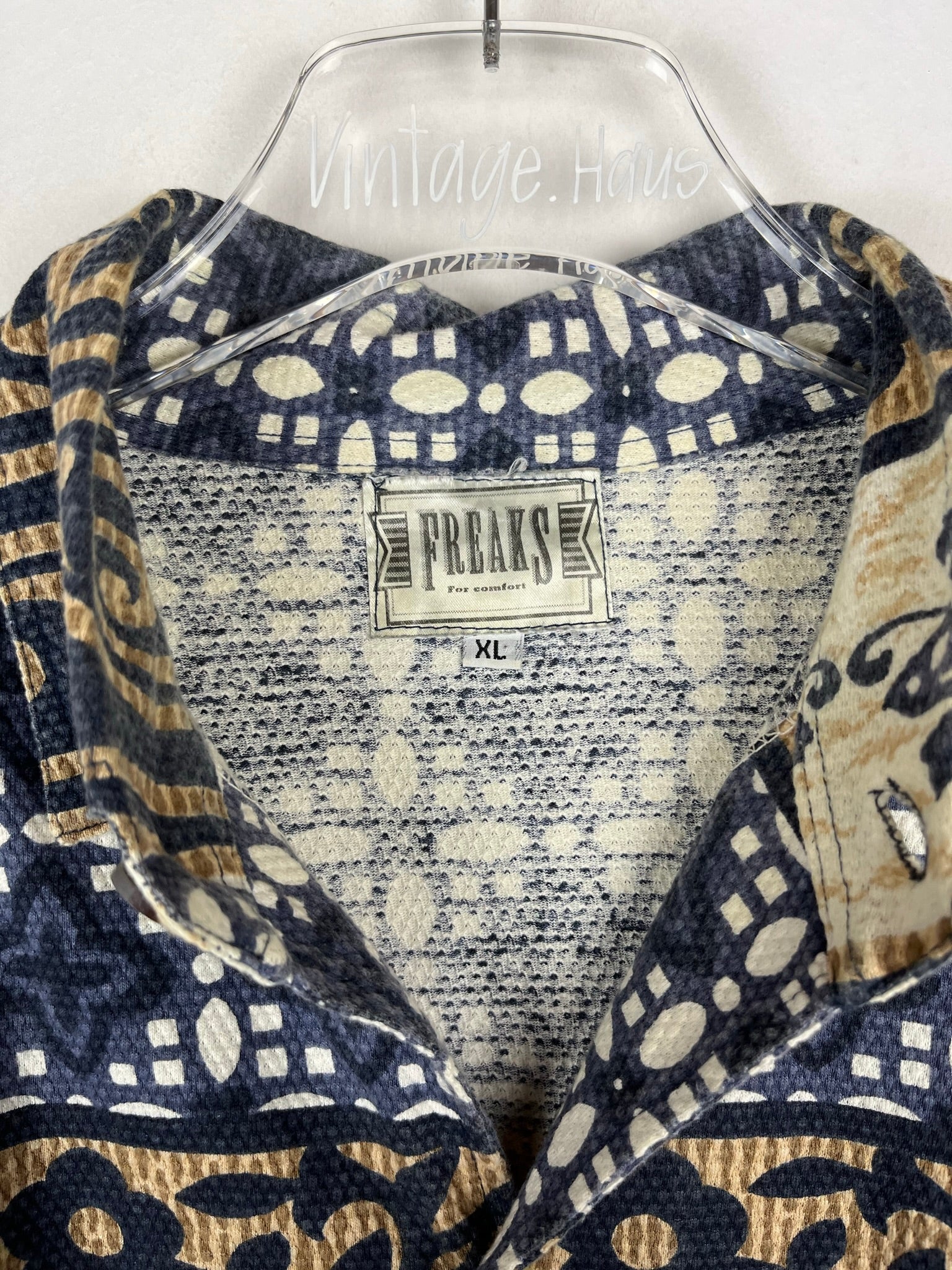 Vintage Crazy Pattern Baumwollhemd (XL)