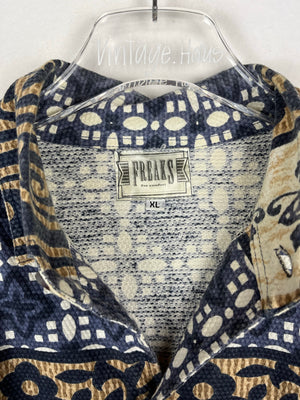 Vintage Crazy Pattern Baumwollhemd (XL)
