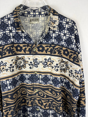 Vintage Crazy Pattern Baumwollhemd (XL)