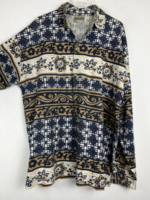 Vintage Crazy Pattern Baumwollhemd (XL)