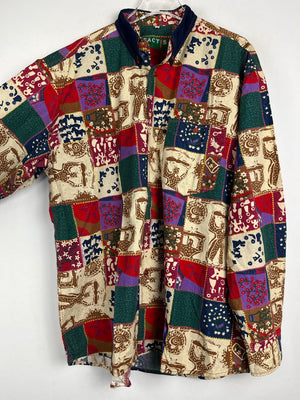 Vintage Crazy Pattern Baumwollhemd (XL)