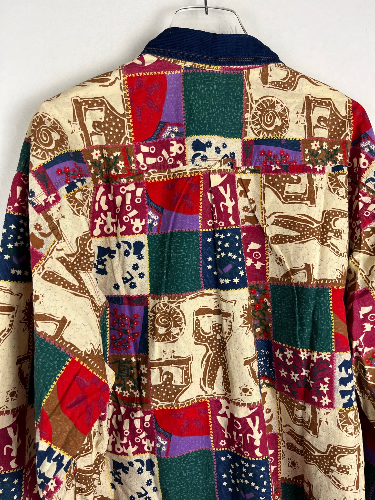 Vintage Crazy Pattern Baumwollhemd (XL)