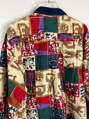 Vintage Crazy Pattern Baumwollhemd (XL)