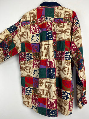 Vintage Crazy Pattern Baumwollhemd (XL)