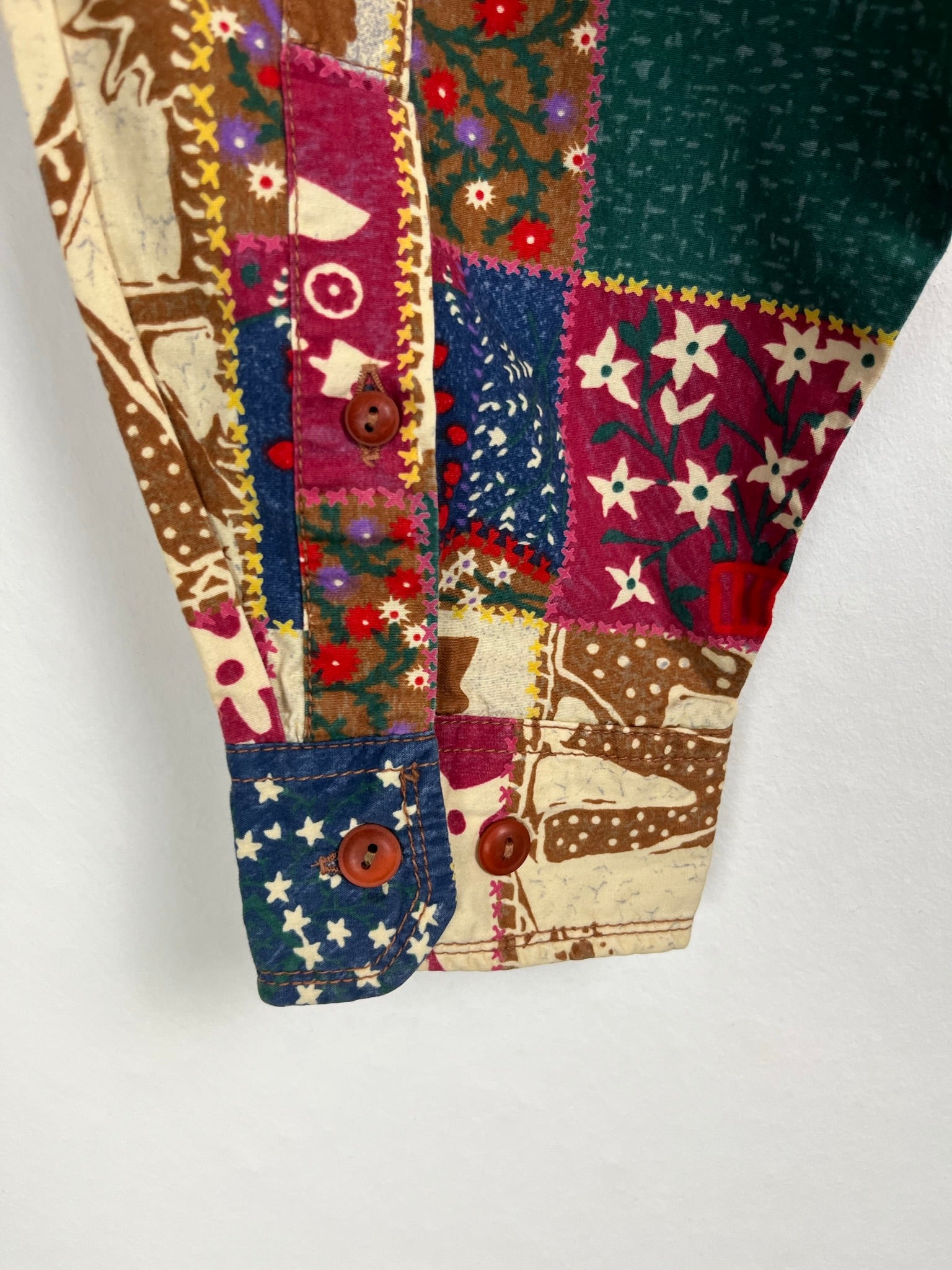Vintage Crazy Pattern Baumwollhemd (XL)