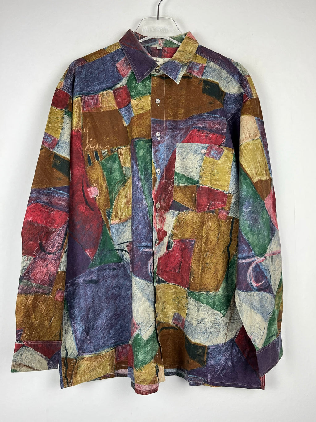 Vintage Crazy Pattern Baumwollhemd (L)