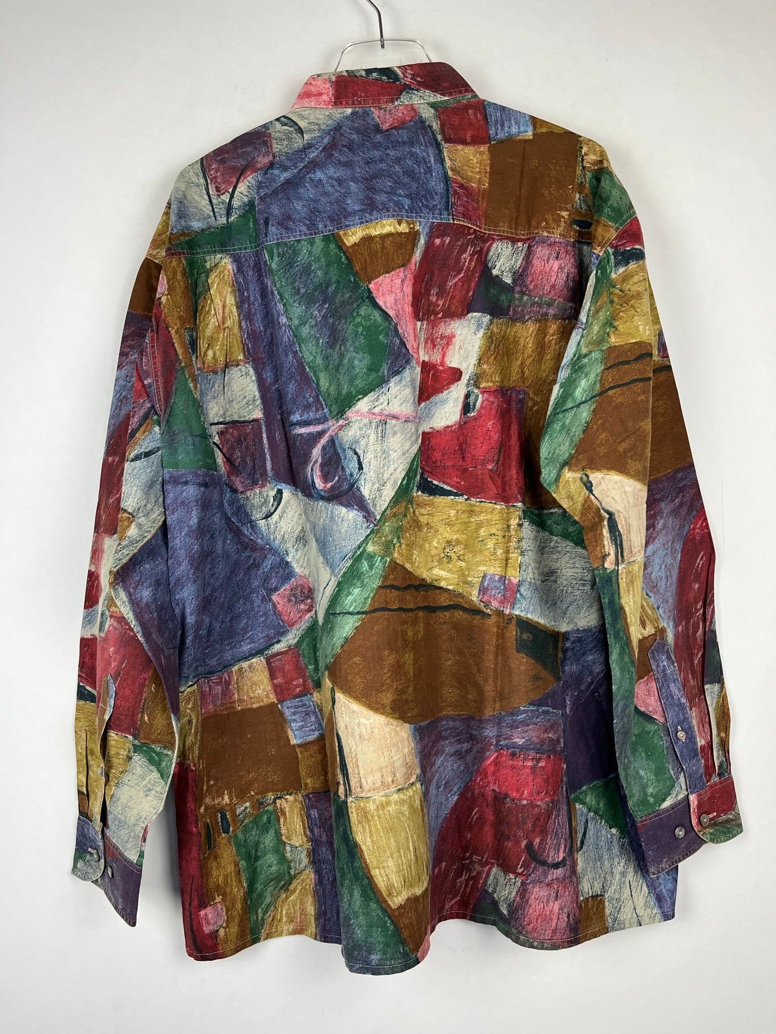 Vintage Crazy Pattern Baumwollhemd (L)