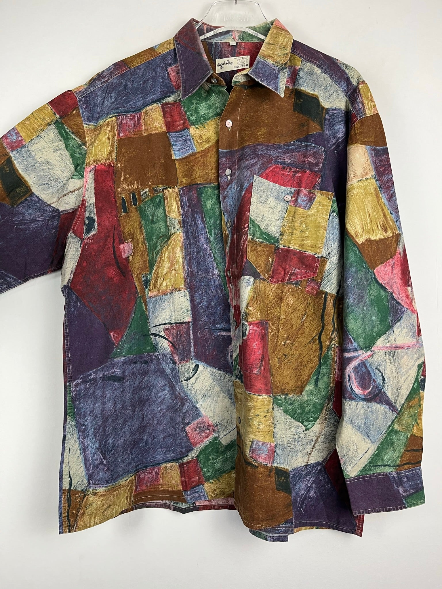 Vintage Crazy Pattern Baumwollhemd (L)