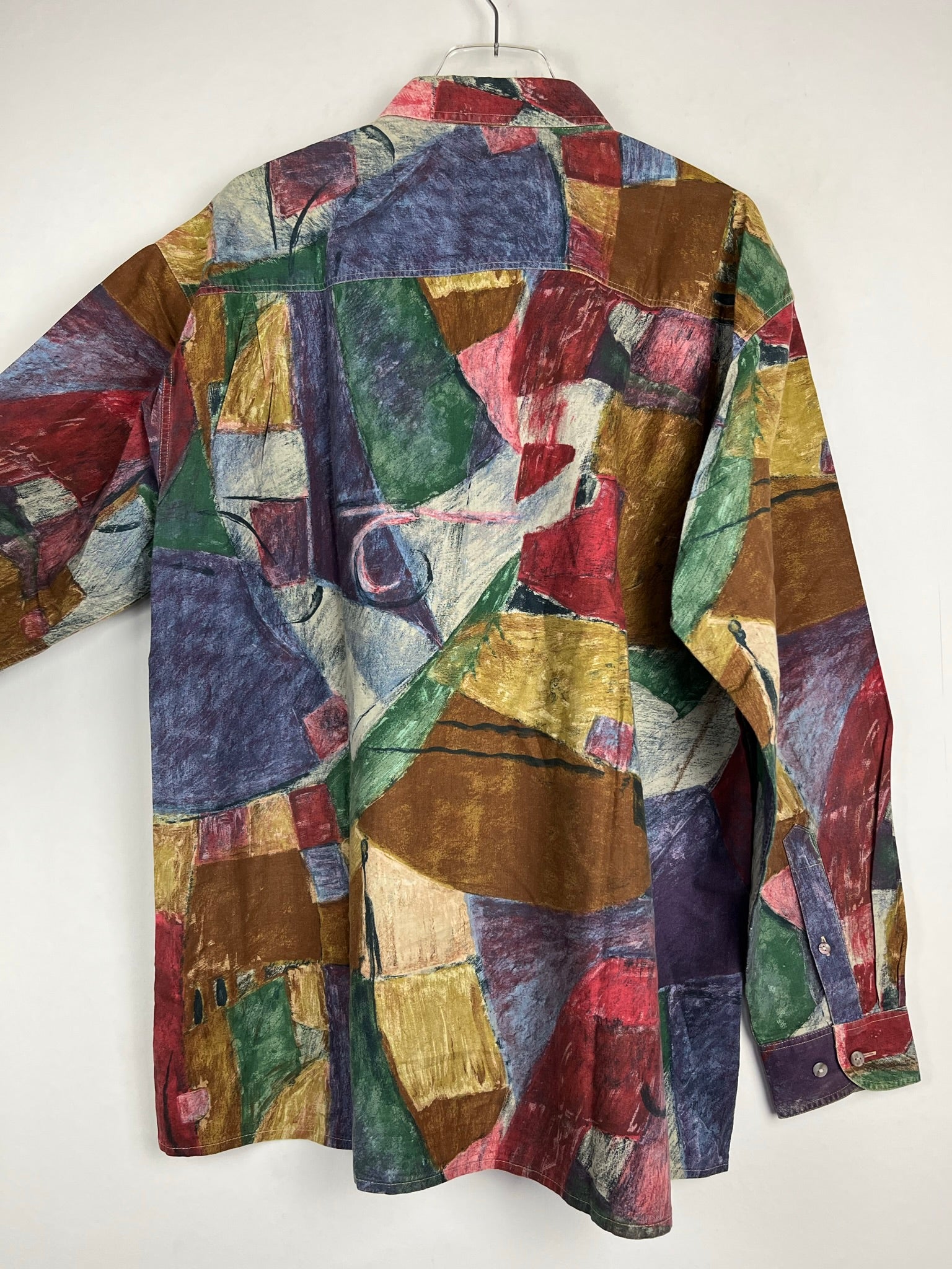 Vintage Crazy Pattern Baumwollhemd (L)